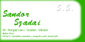 sandor szadai business card