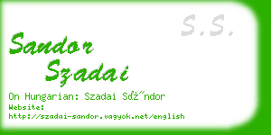 sandor szadai business card
